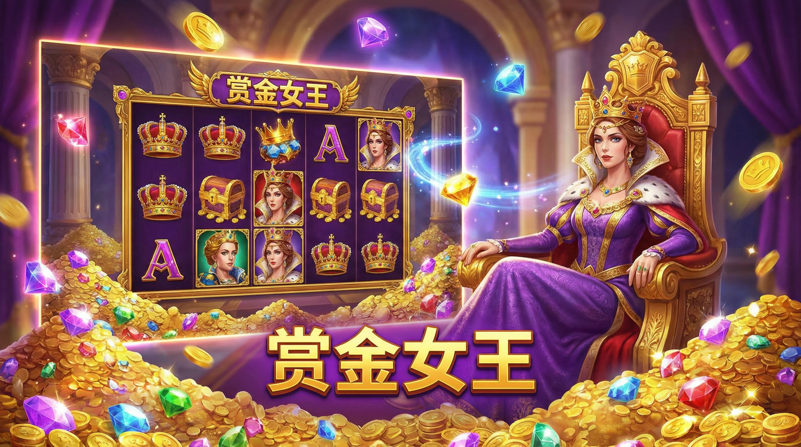 赏金女王游戏主图 - 女王宝藏主题老虎机游戏